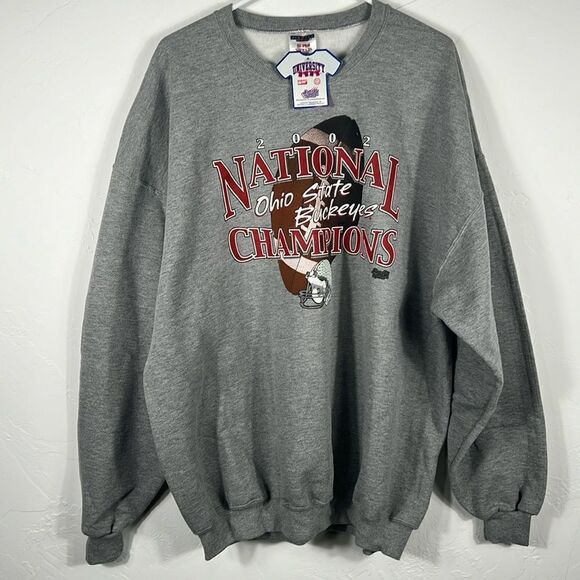 🔥🏈 Vintage “NWT” OHIO STATE BUCKEYES 2002 Champions Crewneck Sweatshirt - 2XL - Picture 1 of 7